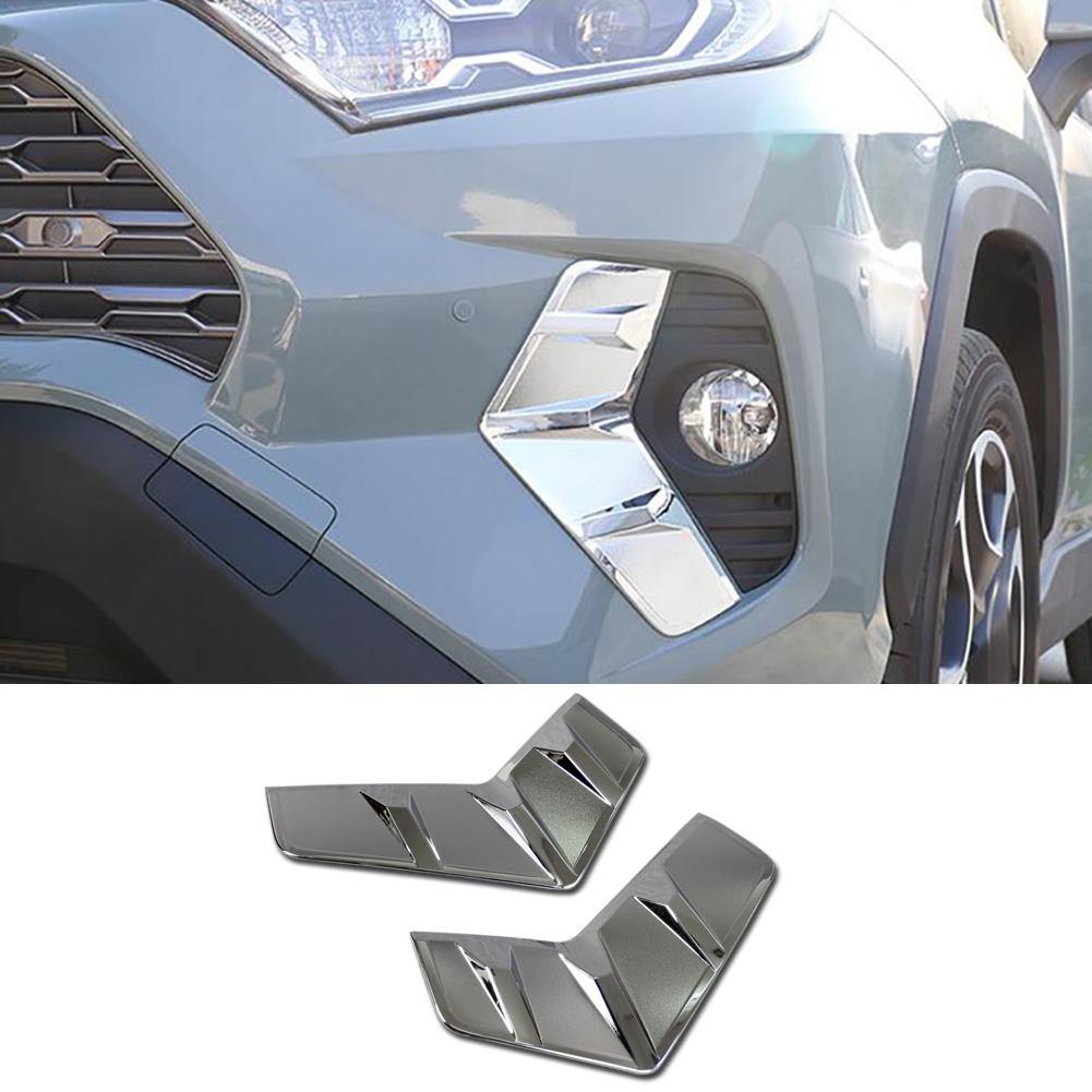 Fit for Toyota New RAV4 2019 2020 2021 2022 Chrome Front Fog Light Lamp Cover Bezel Trims - beautost