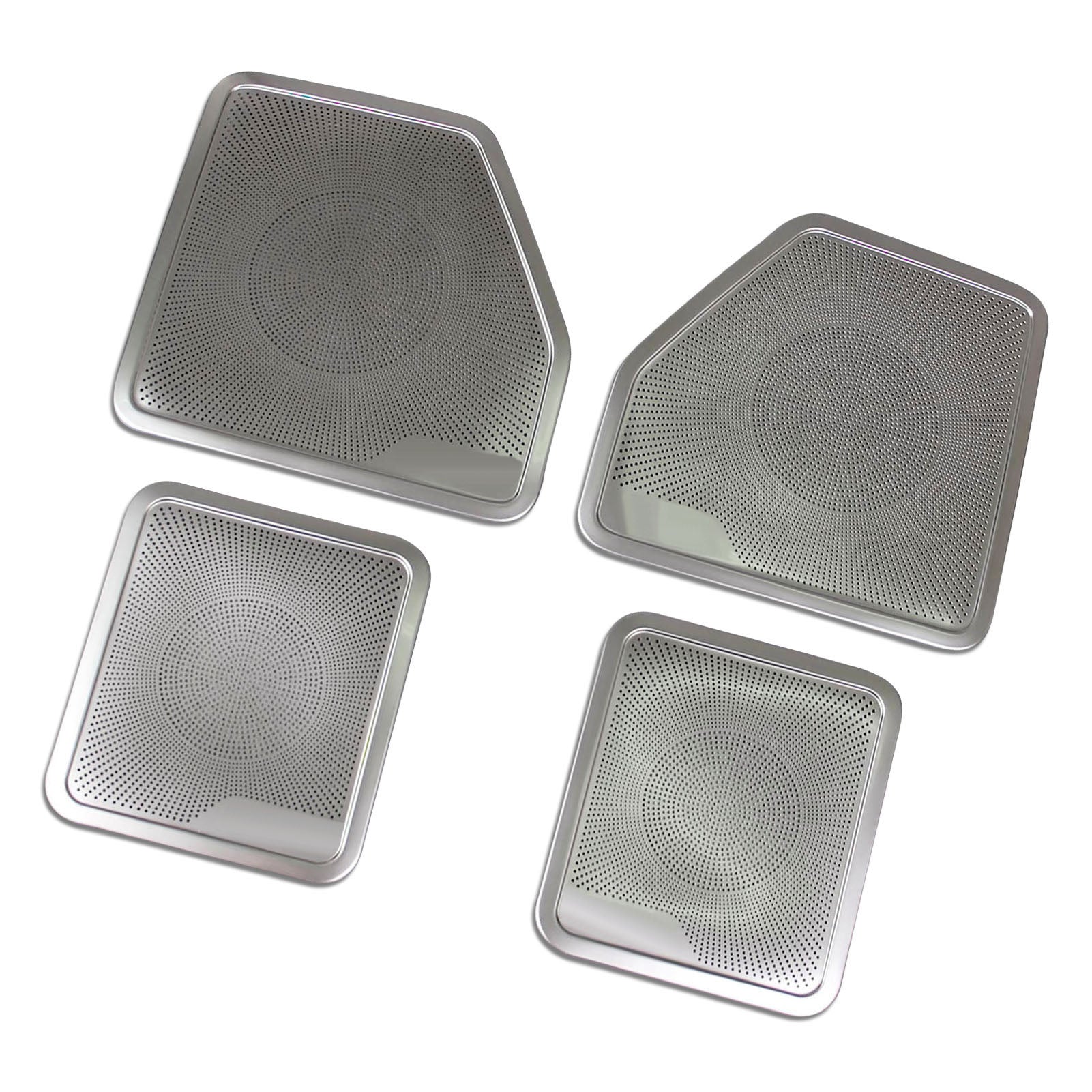 For Ford F-150 2015 2016 2017 2018 2019 2020 Interior 4 Door Sound Speaker Cover Trims Stainless Steel