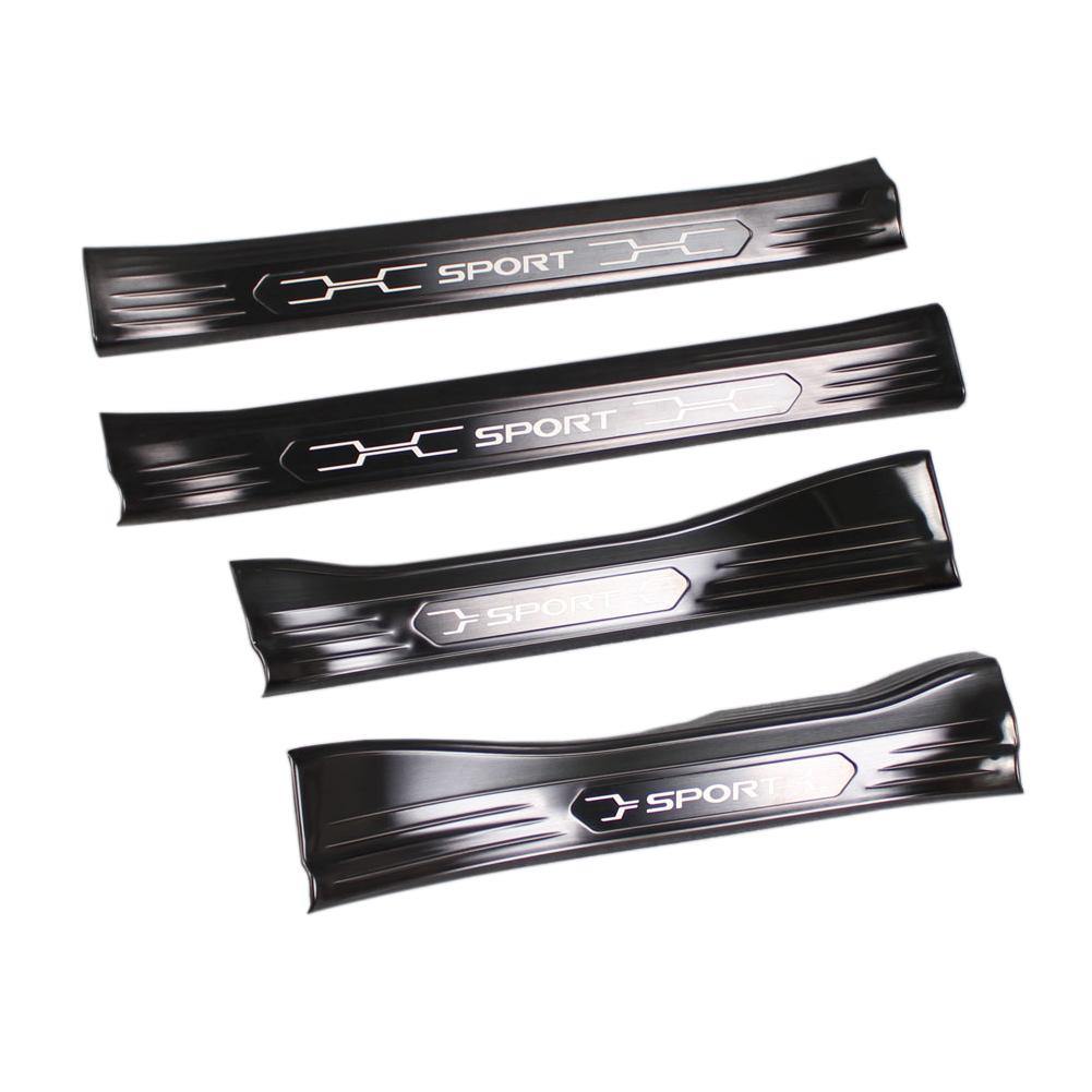 Fit for Toyota New RAV4 2019 2020 2021 2022 Inside Door Sill Scuff Plate Guard Cover Trims Stainless Steel (Black) - beautost