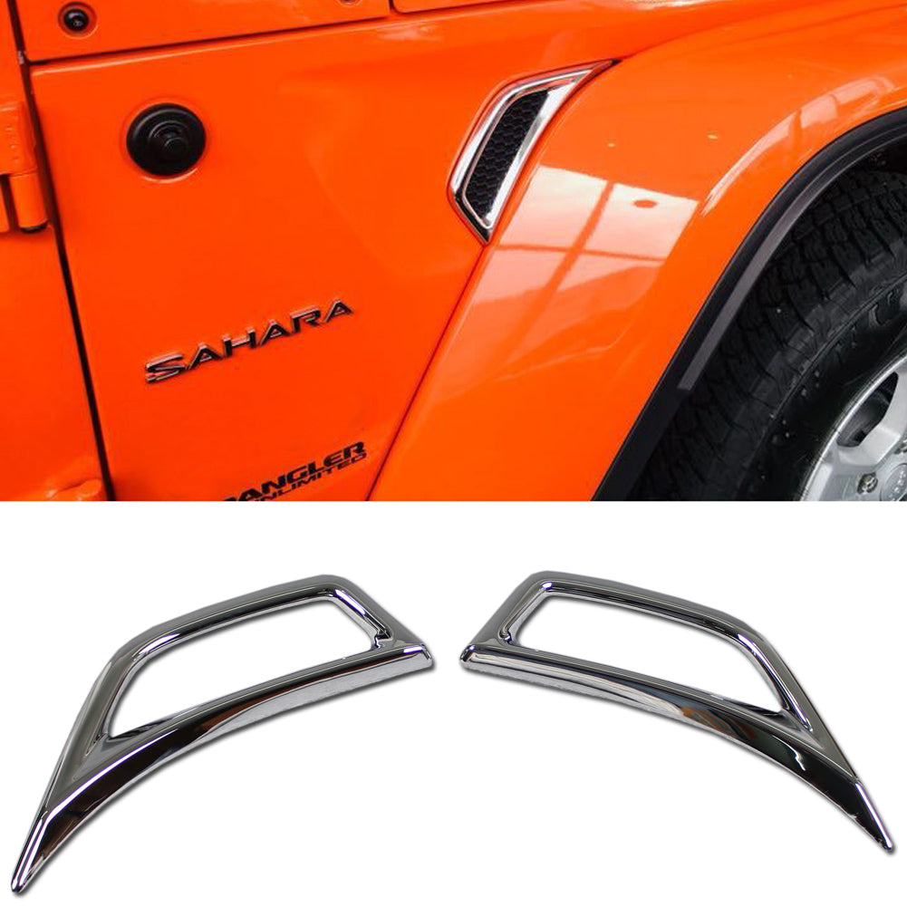 Fit For Jeep Wrangler 2018 2019 2020 2021 2022 Front Side Fender Sticker Vents Air Outlet Cover Trims