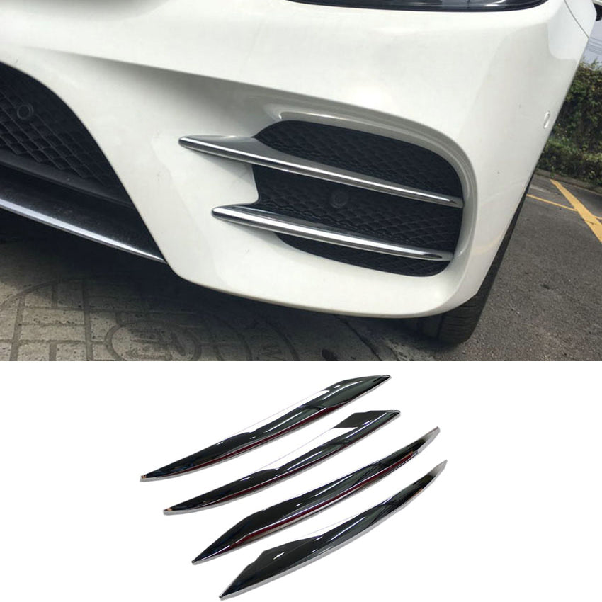 Fit For Mercedes-Benz New E-Class W213 E300 Sedan Sport 2017 2018 2019 2020 Chrome Front Corner Mesh Grill Molding Cover Trim