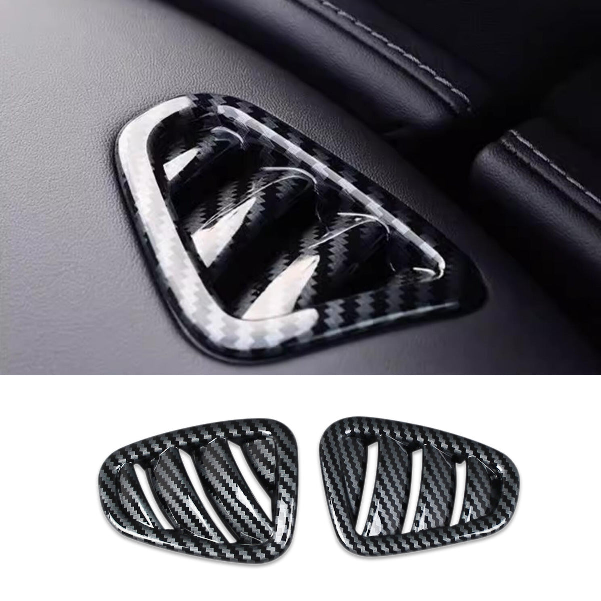 Fit for Mercedes-Benz New GLC GLC300 X254 2023 2024 2025 2026 Interior Front Air Condition Vent Outlet Cover Trims Carbon Fiber Pattern (Front Upper)