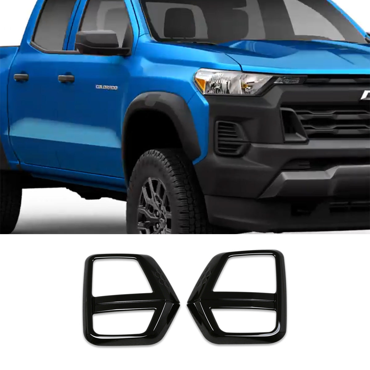 Fit For Chevrolet Chevy New Colorado Trail Boss/LT/WT 2024 2025 Front Fog Light Mesh Panel Cover Trims