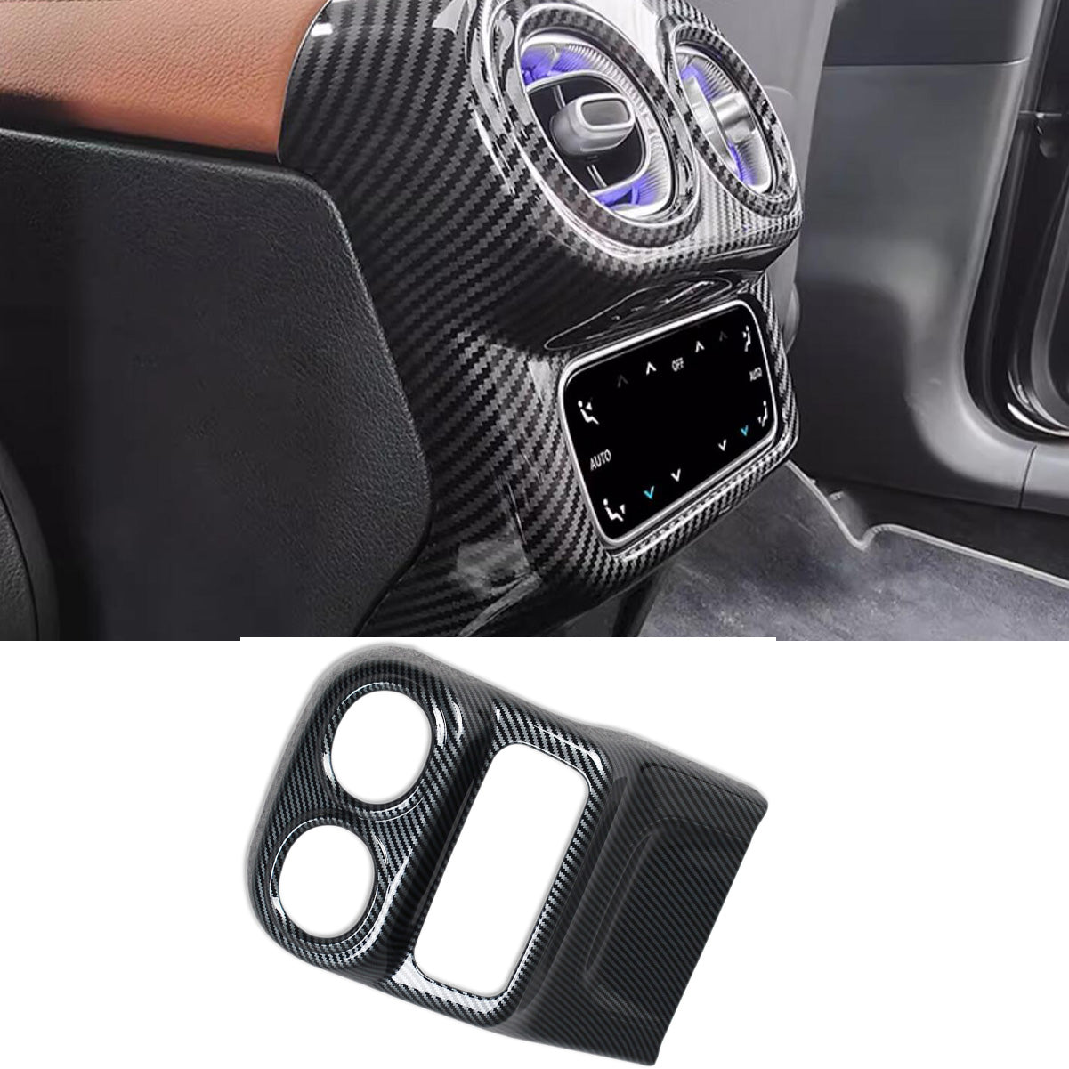 Fit for Mercedes-Benz New GLC GLC300 X254 2023 2024 2025 2026 Interior Rear Seat Air Condition Vent Outlet Cover Trim Carbon Fiber Pattern