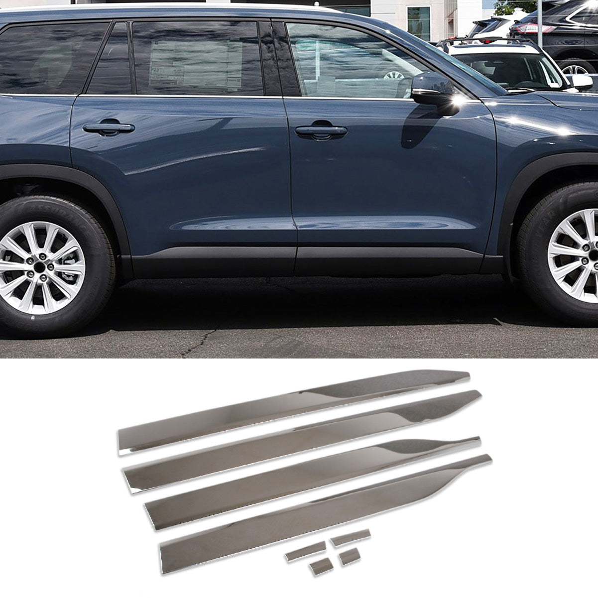 Fit for Toyota New Grand Highlander 2024 2025 2026 Door Body Side Skirt Molding Cover Trims