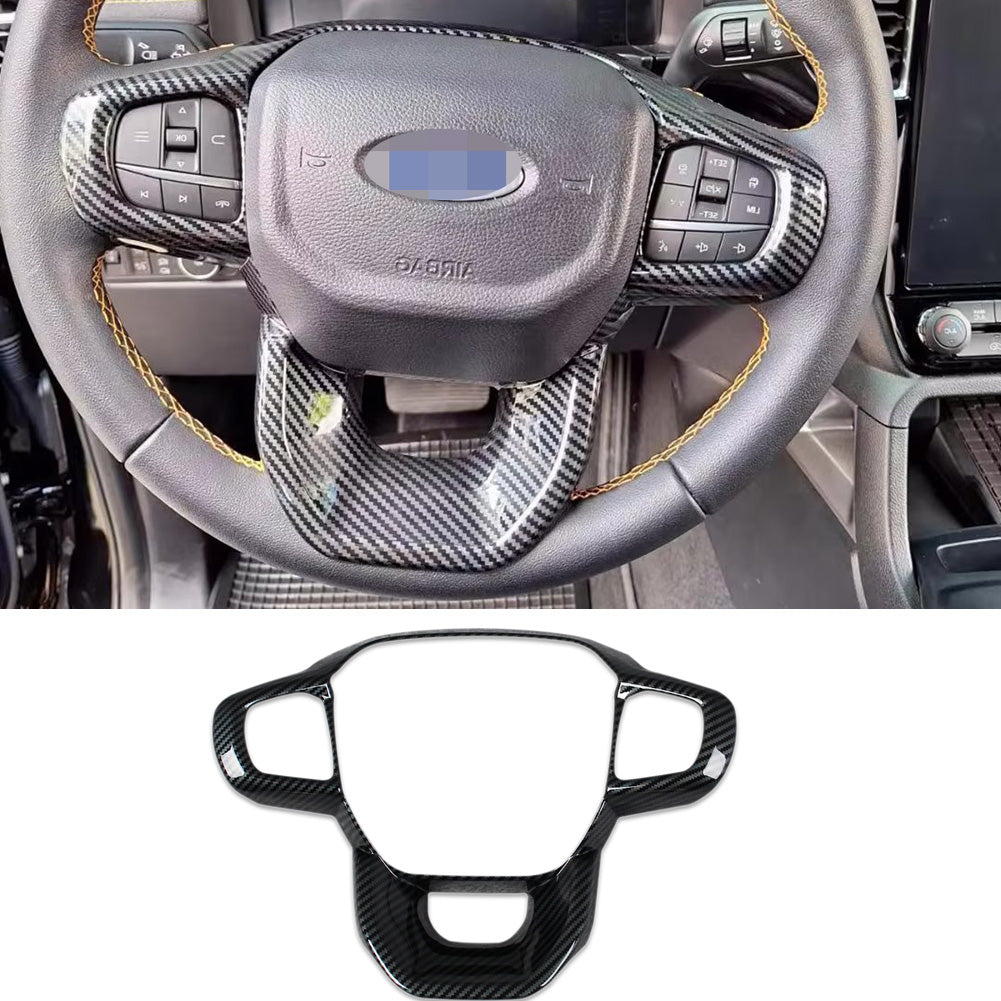 Fit for Ford Ranger 2024 Wheel Steering Trim Panel Cover Trims ABS Carbon Fiber