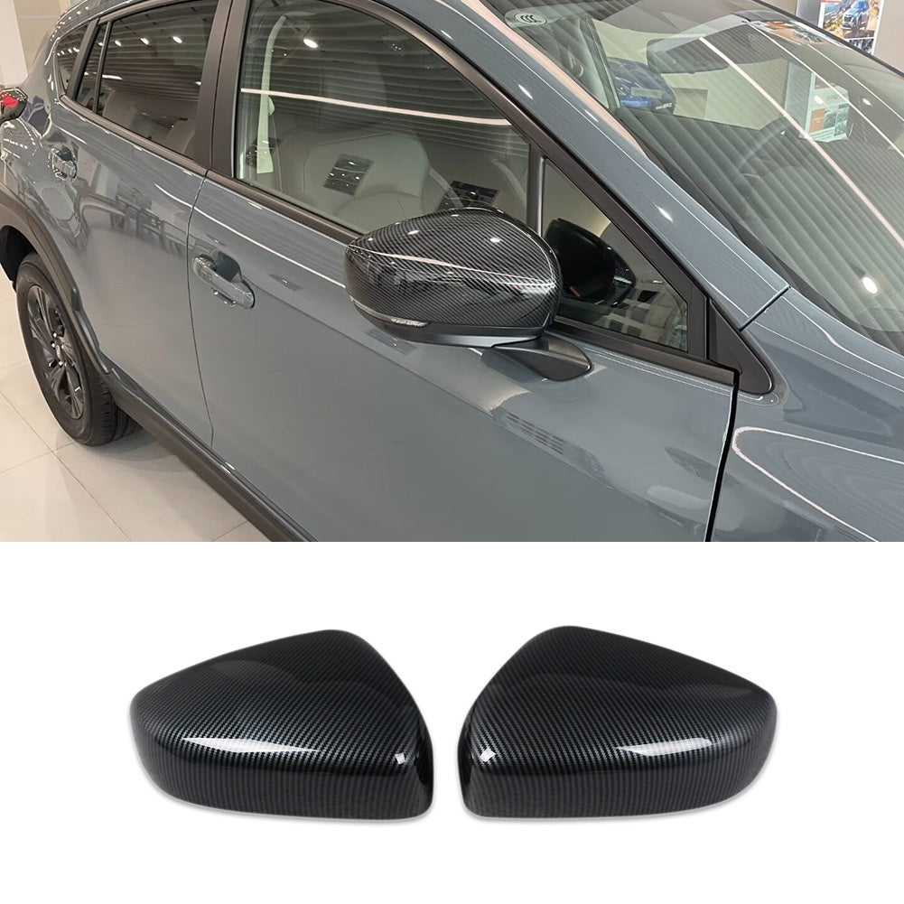 Fit for Subaru Crosstrek 2024 Rear View Mirror Guard Cover Trims Carbon Fiber Pattern