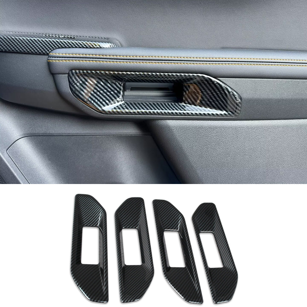 Fit for Ford Ranger 2024 2025 Interior Door Handle Bowl Cover Trims Carbon Fiber Pattern