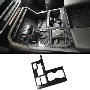 Fit for Toyota Tundra 2022 2023 2024 2025 2026 Interior Front Console Gear Shift Panel Cover Cup Holder Trim Carbon Fiber Pattern