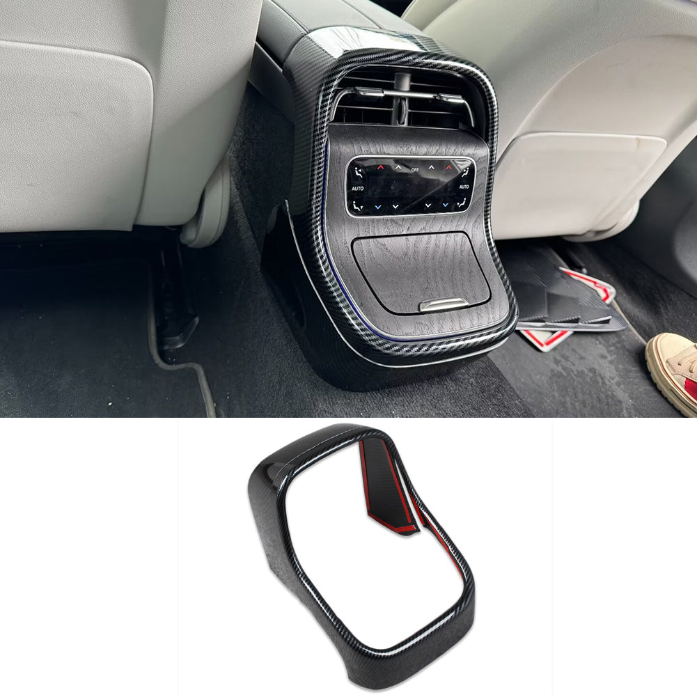 Fit for Mercedes-Benz E-Class W214 E200 E300 E450 2023 2024 2025 Interior Rear Anti-Kick Cover Panel Decorative Trim Carbon Fiber Pattern