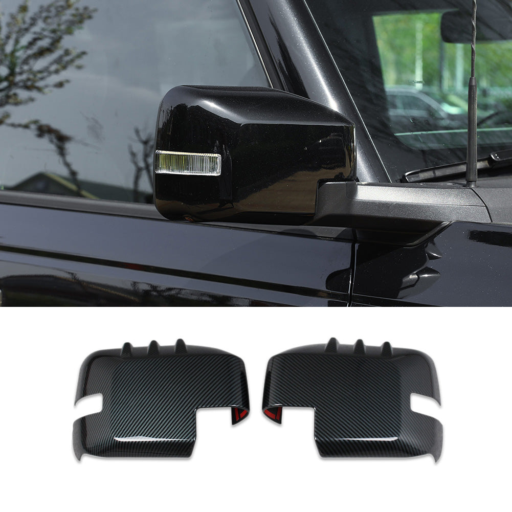 Fit Ford Bronco 2023 2024 2025 Rear View Mirror Cover Trims Carbon Fiber Pattern
