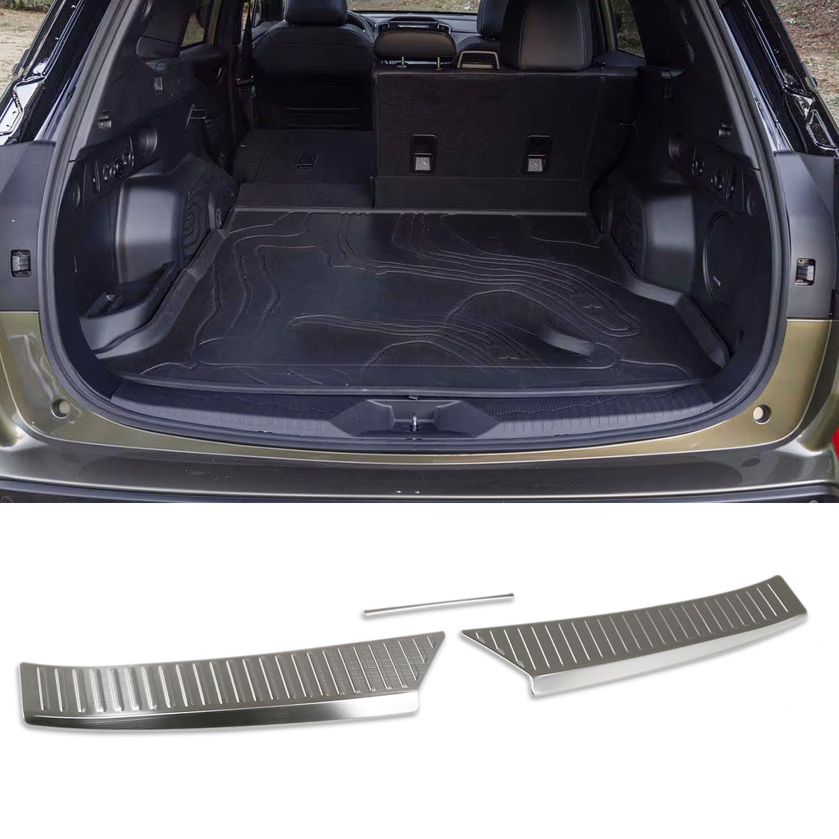 Fit for Subaru New Forester 2025 Rear Inside Bumper Sill Plate Guard Cover Trim Stainless Steel