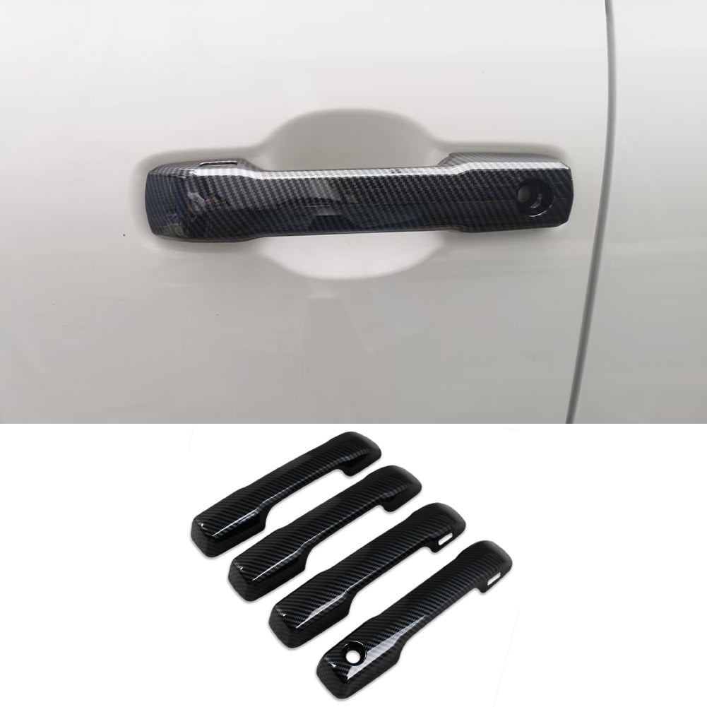 Toyota Tundra 2022 2023 Exterior Door Handle Bowl Cover Trims Carbon Fiber Pattern (Door Handle Cover)