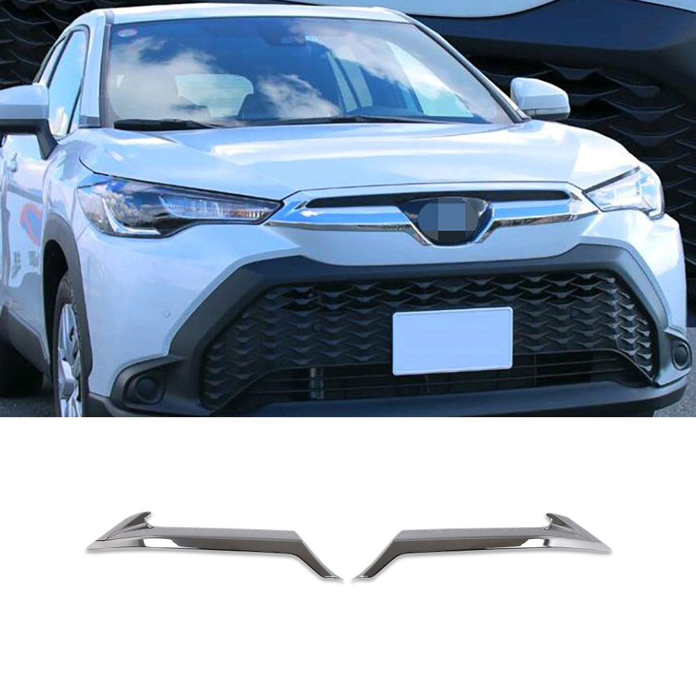 Fit For Toyota Corolla Cross Hybrid 2022 2023 2024 Front Upper Grill Grille Mesh Cover Trim Chrome