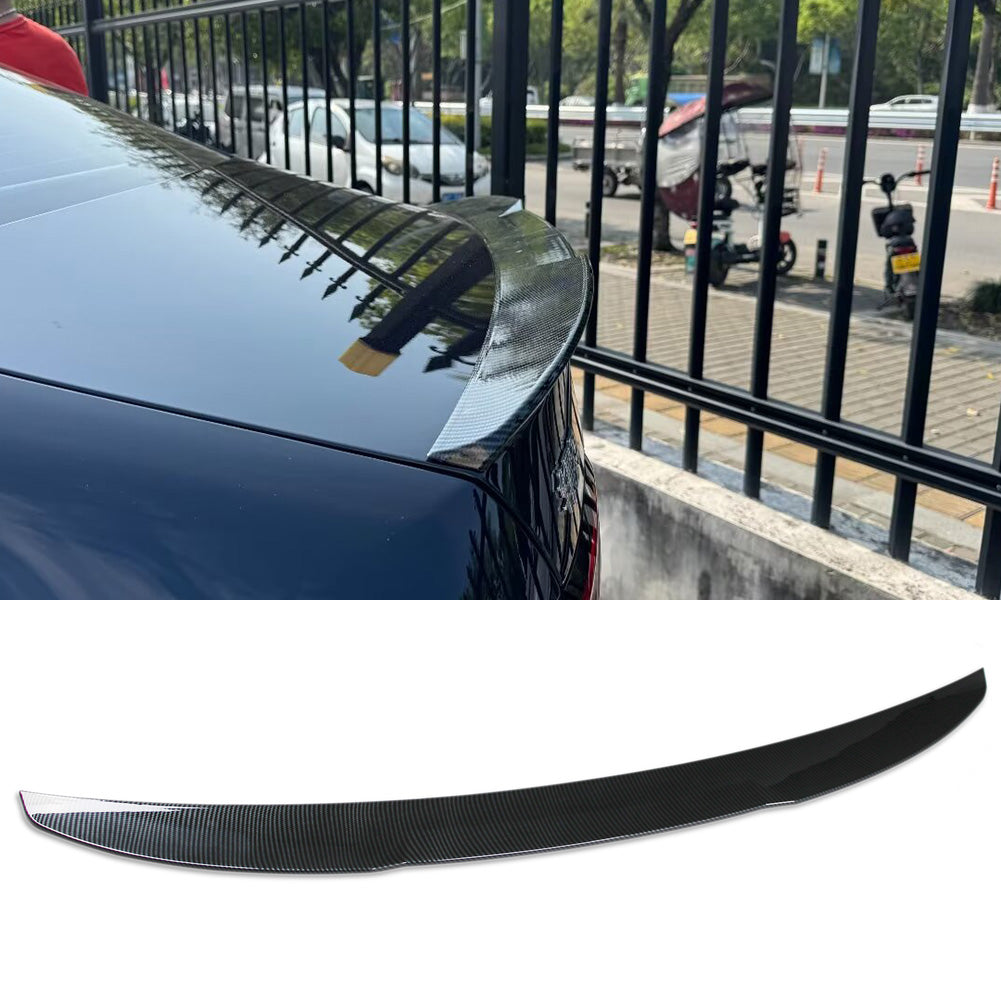 Fit for BMW 5 Series Sedan (G60) 530i 540i 2024 2025 Rear Trunk Wing Spoiler Cover Trim ABS Carbon Fiber Pattern