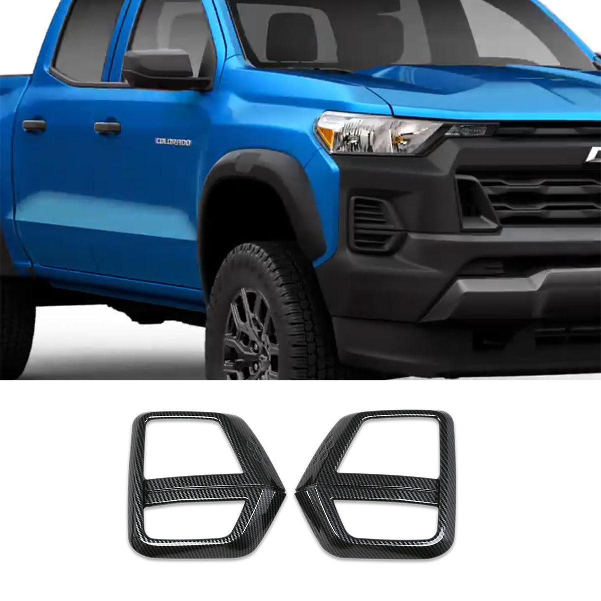Fit For Chevrolet Chevy New Colorado Trail Boss/LT/WT 2024 2025 Front Fog Light Mesh Panel Cover Trims