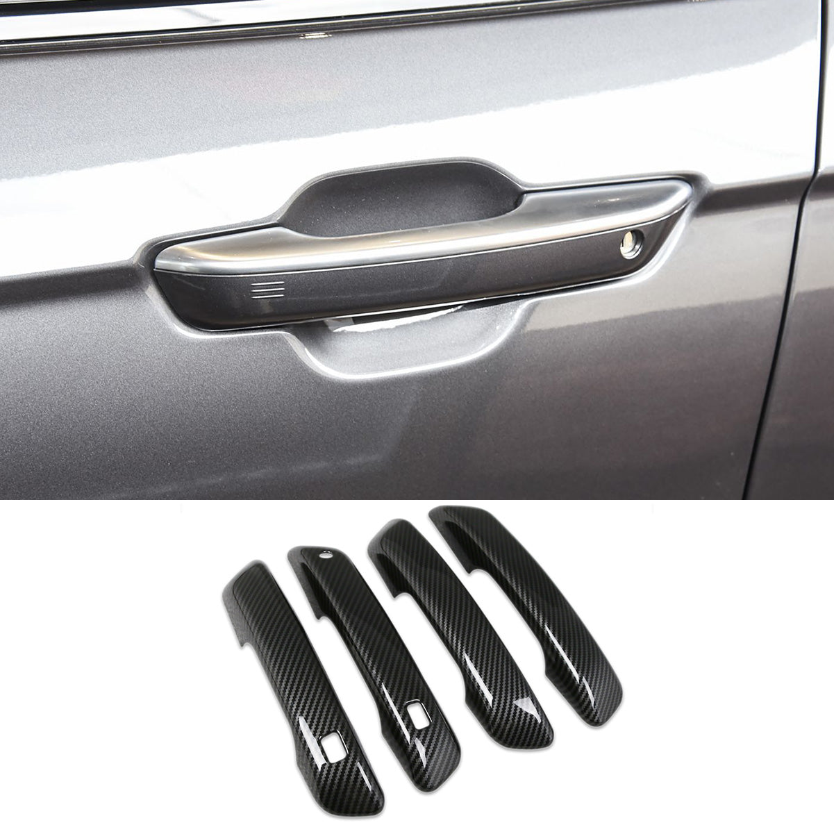 Fit for Jeep New Grand Cherokee 2024 2025 with Smart Keyhole Door Handle Cover Trims