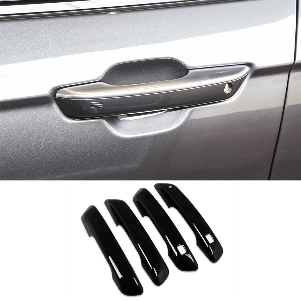 Fit for Jeep New Grand Cherokee 2024 2025 with Smart Keyhole Door Handle Cover Trims