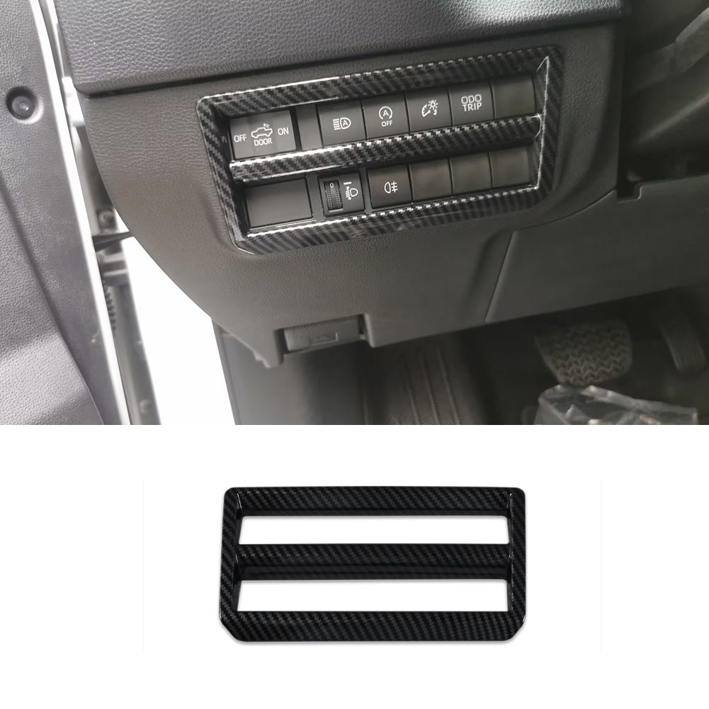 Fit for Toyota Tundra 2022 2023 2024 2025 Interior Headlight Lamp Switch Control Cover Trim Carbon Fiber Pattern