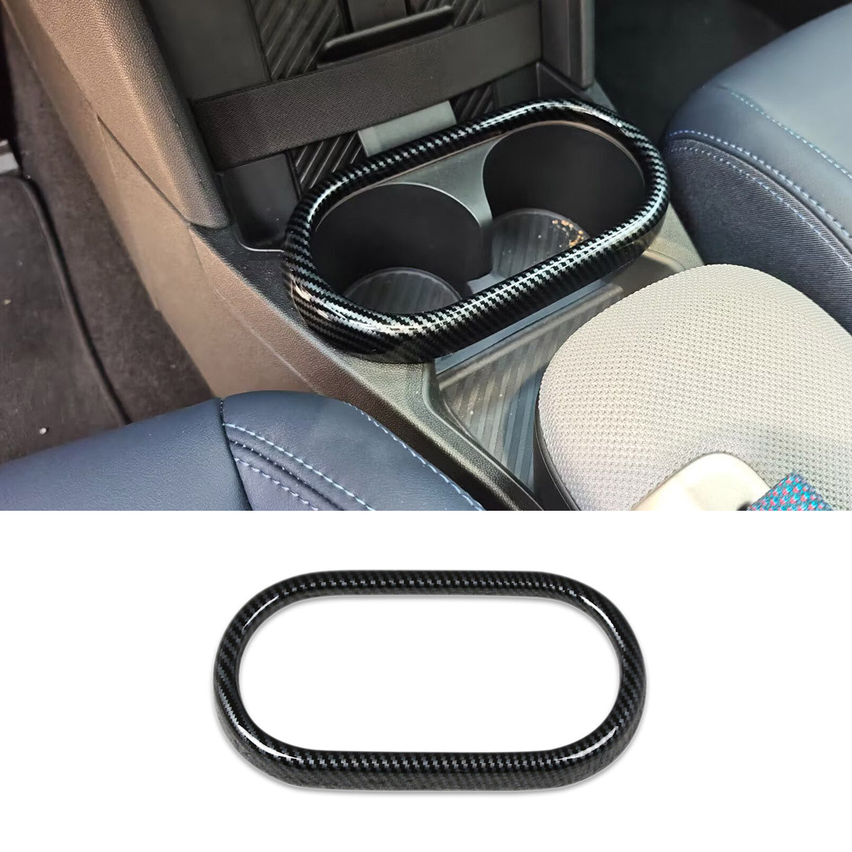 Fit for 2025 2026 New Mini Cooper/Mini Cooper S Interior Front Seat Center Console Cup Holder Cover Trim Carbon Fiber Pattern