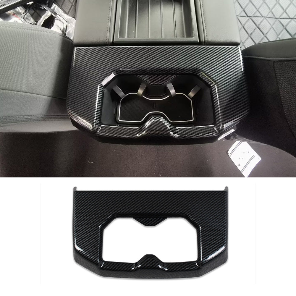 Toyota Tundra 2022 2023 Interior Rear Seat Cup Holder Cover Trim Carbon Fiber Pattern