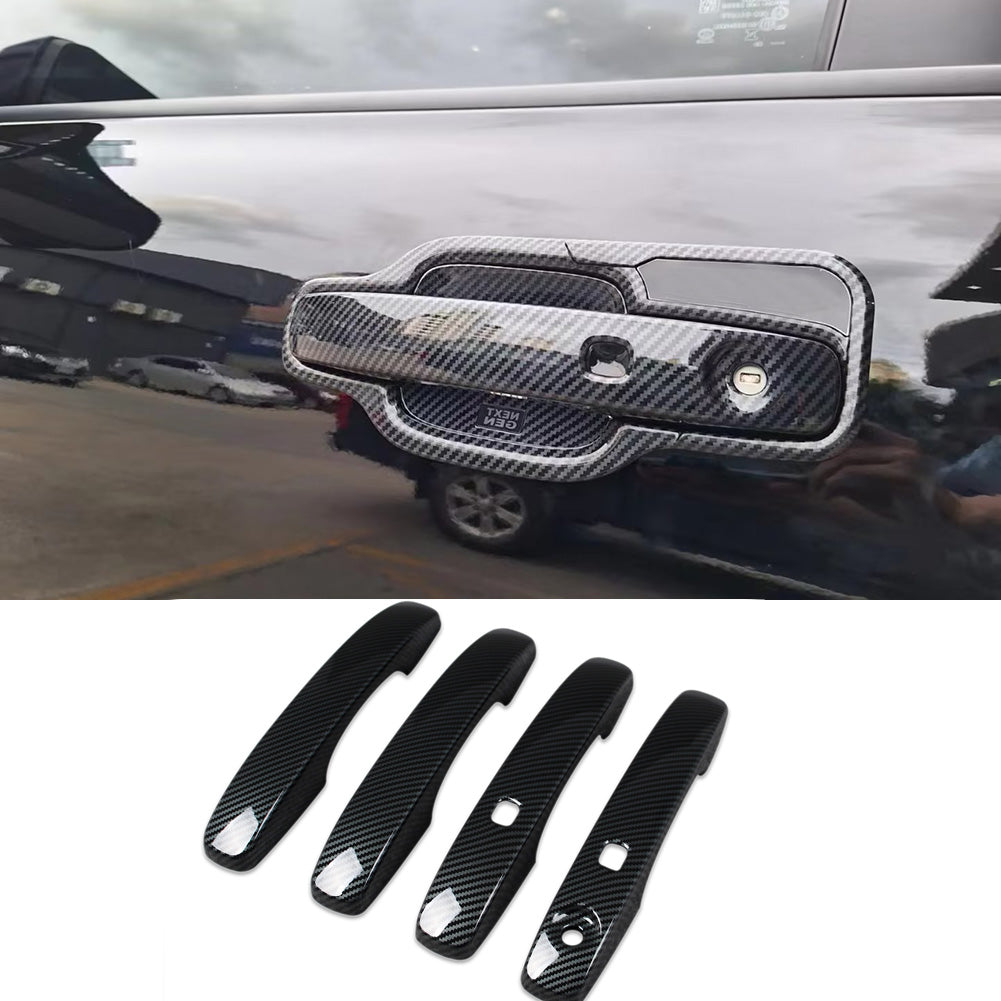 Fit for Ford Ranger 2024 2025 Door Handle Cover Trims Carbon Fiber Pattern