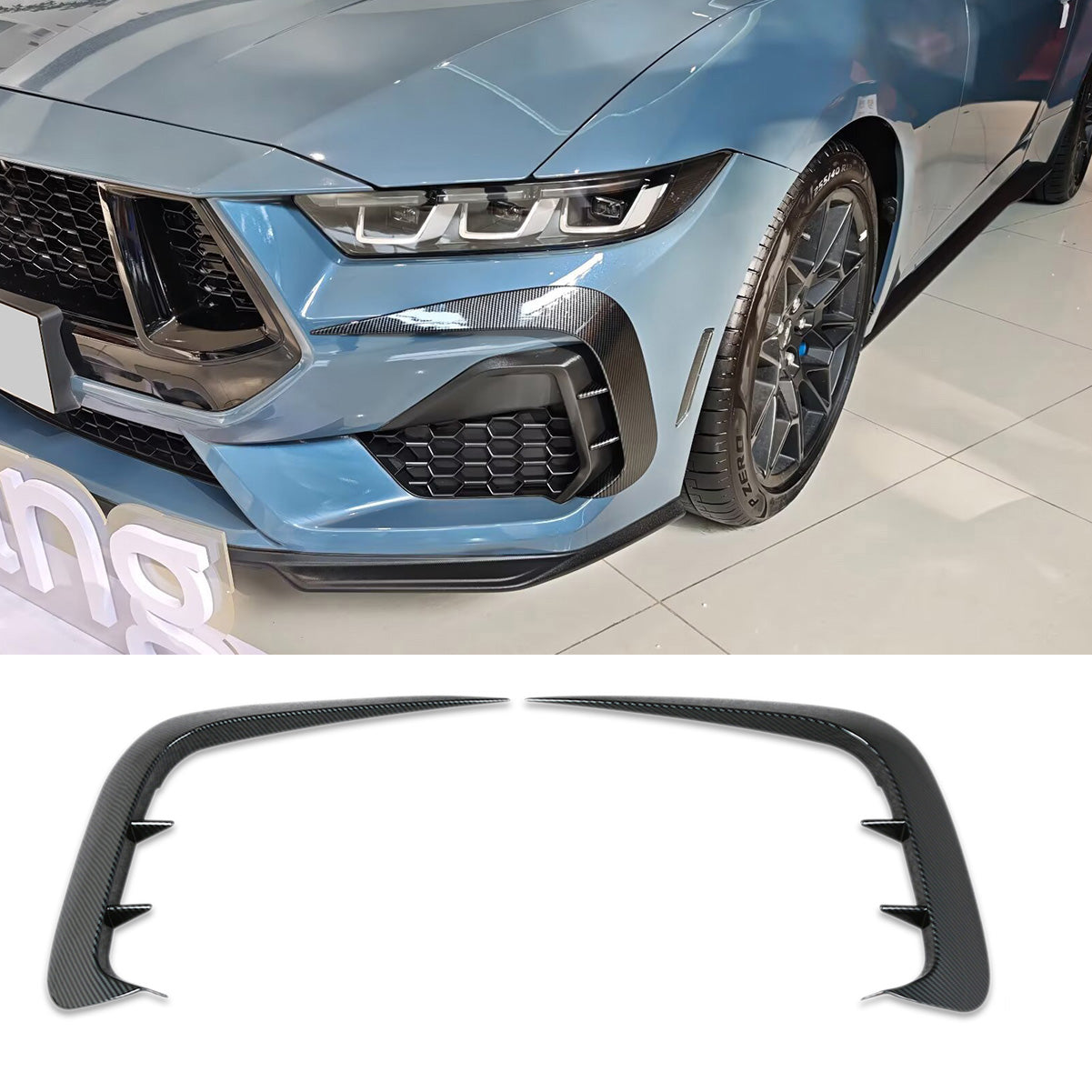 Fit for Ford New Mustang GT Fastback 2024 2025 Front Side Fender Vent Air Outlet Bezel Cover Trims