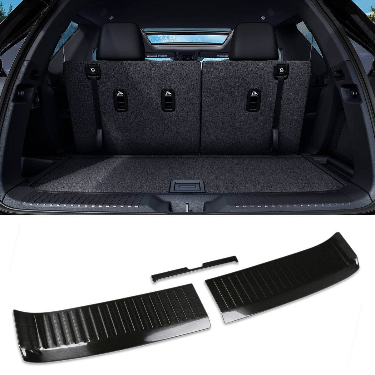 Fit for Honda New Pilot 2025 Rear Inside Bumper Sill Plate Guard Cover Trim Stainless Steel