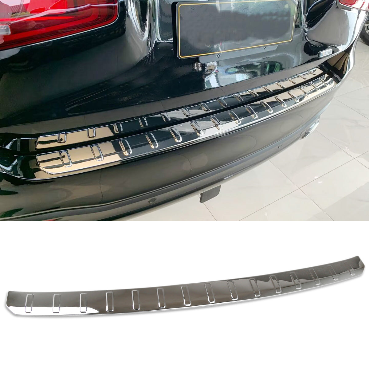 Fit for Benz GLS 450 2020 2021 2022 2023 2024 2025 Rear Bumper Sill Plate Guard Cover Trim Stainless Steel