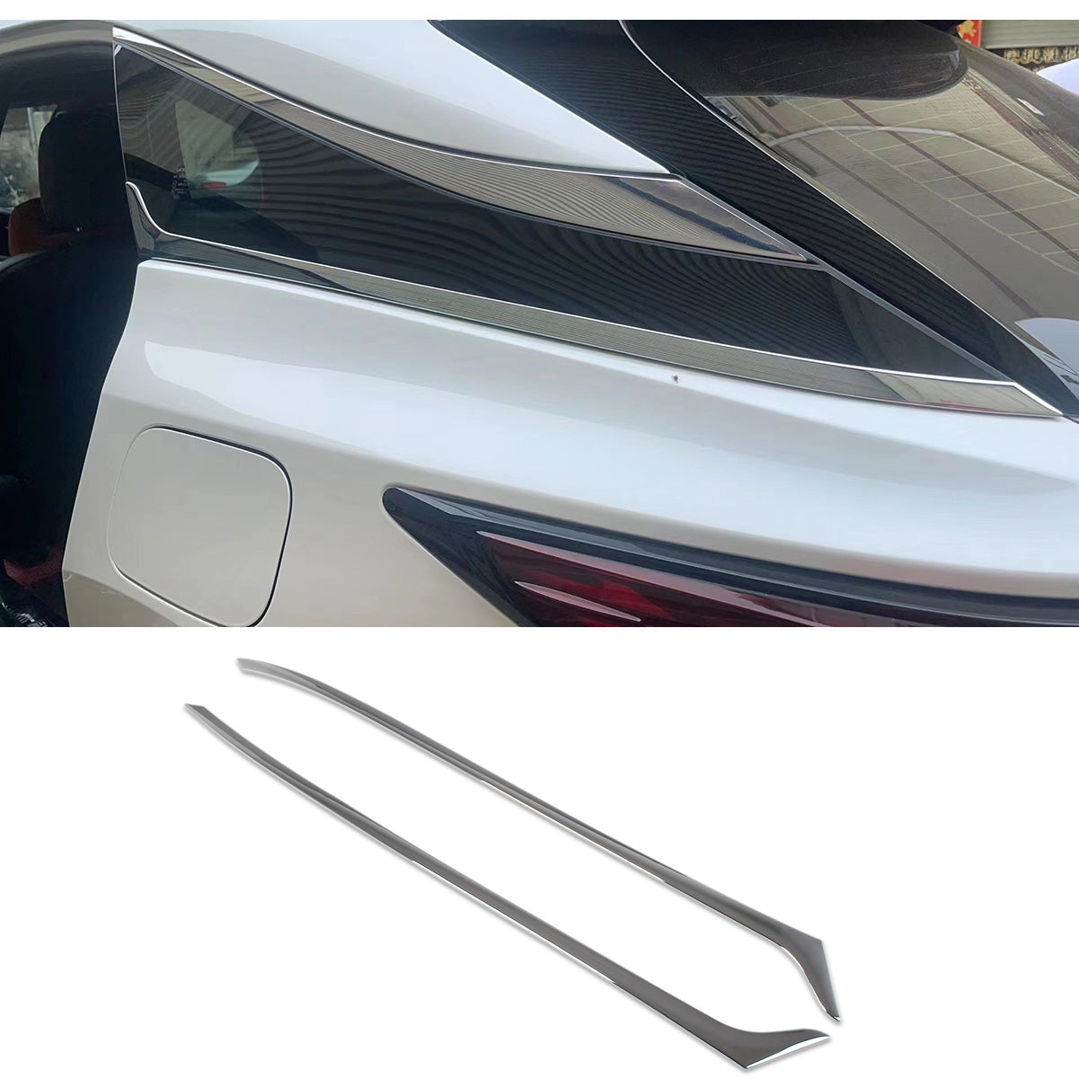 Fit for Lexus New RX RX350 RX350h RX500h F Sport 2023 2024 2025 2026 Rear Side Window Lower Molding Cover Trims Chrome