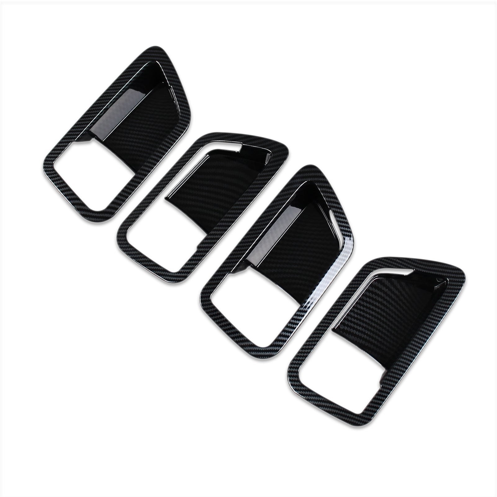 Toyota Tundra 2022 2023 Interior Door Handle Bowl Cover Trims Carbon Fiber Pattern