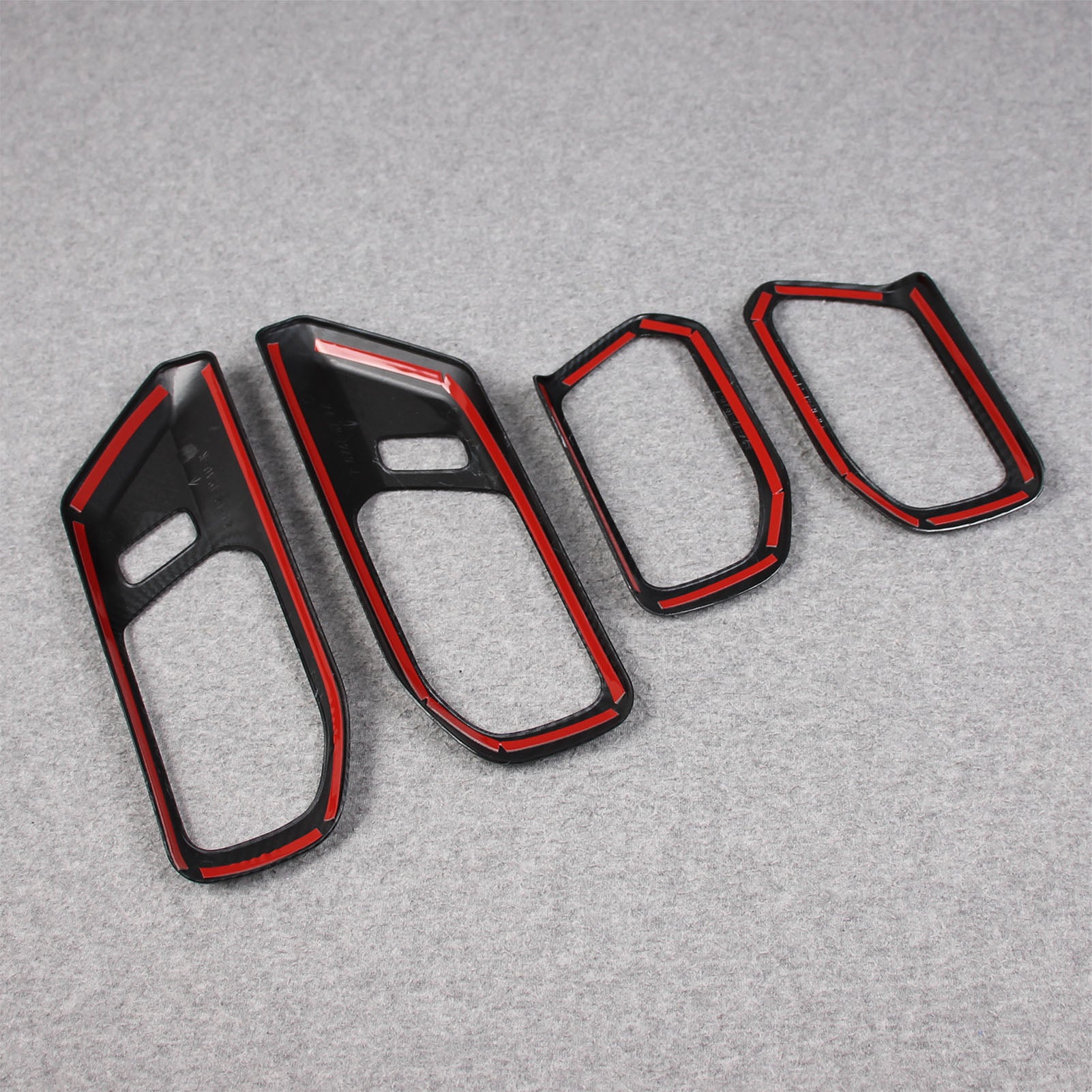 Fit Ford Bronco 2023 2024 2025 Interior Door Handle Bowl Cover Trims Carbon Fiber Pattern