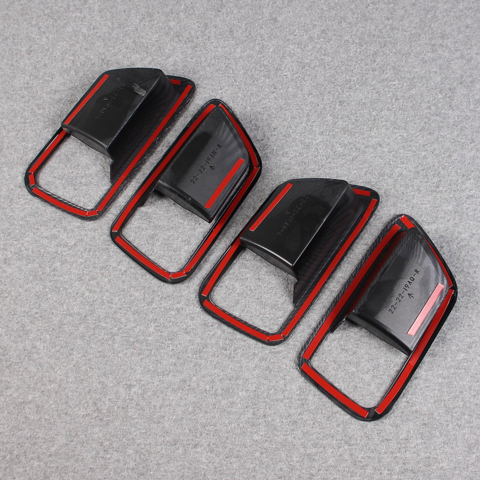 Toyota Tundra 2022 2023 Interior Door Handle Bowl Cover Trims Carbon Fiber Pattern