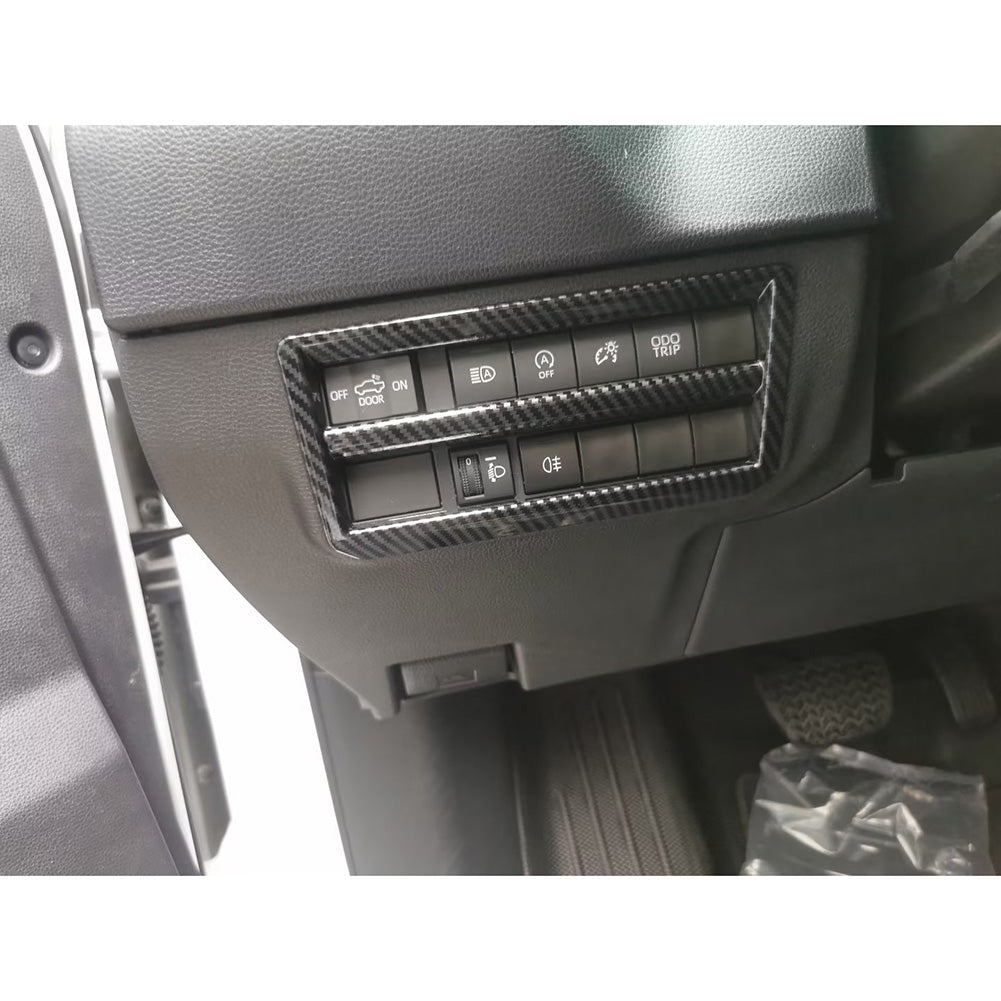 Fit for Toyota Tundra 2022 2023 2024 2025 Interior Headlight Lamp Switch Control Cover Trim Carbon Fiber Pattern