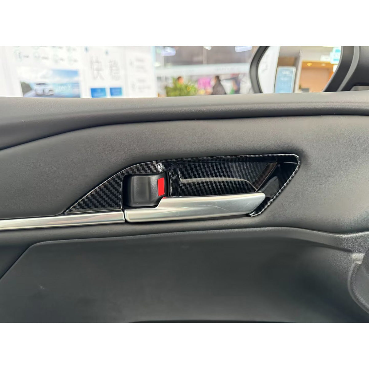 Fit for Toyota New Camry 2024 2025 2026 Interior Door Handle Bowl Cover Trims Carbon Fiber Pattern