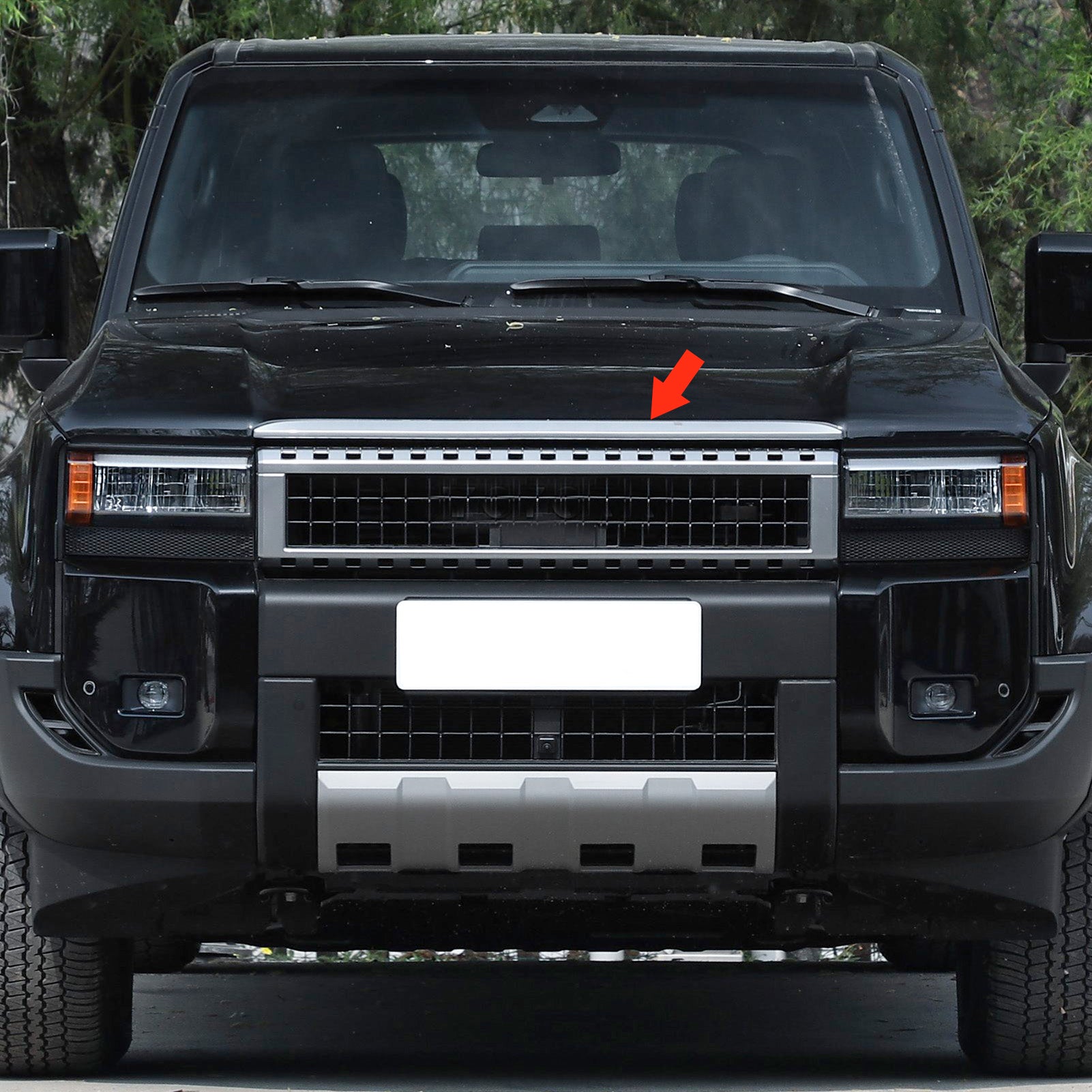 Fit For Toyota New Land Cruiser LC250 2024 2025 2026 Front Hood Grill Cover Bonnet Trim Stainless Steel
