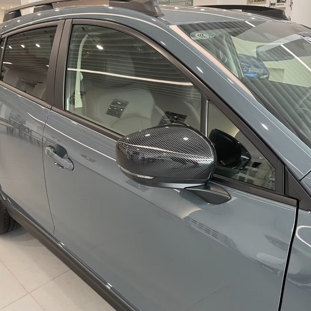 Fit for Subaru Crosstrek 2024 Rear View Mirror Guard Cover Trims Carbon Fiber Pattern