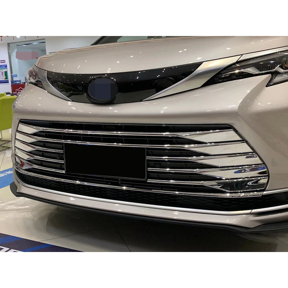 Fit For Toyota New Sienna 2021 2022 2023 Front Grill Grille Cover Trim Trims Chrome ABS