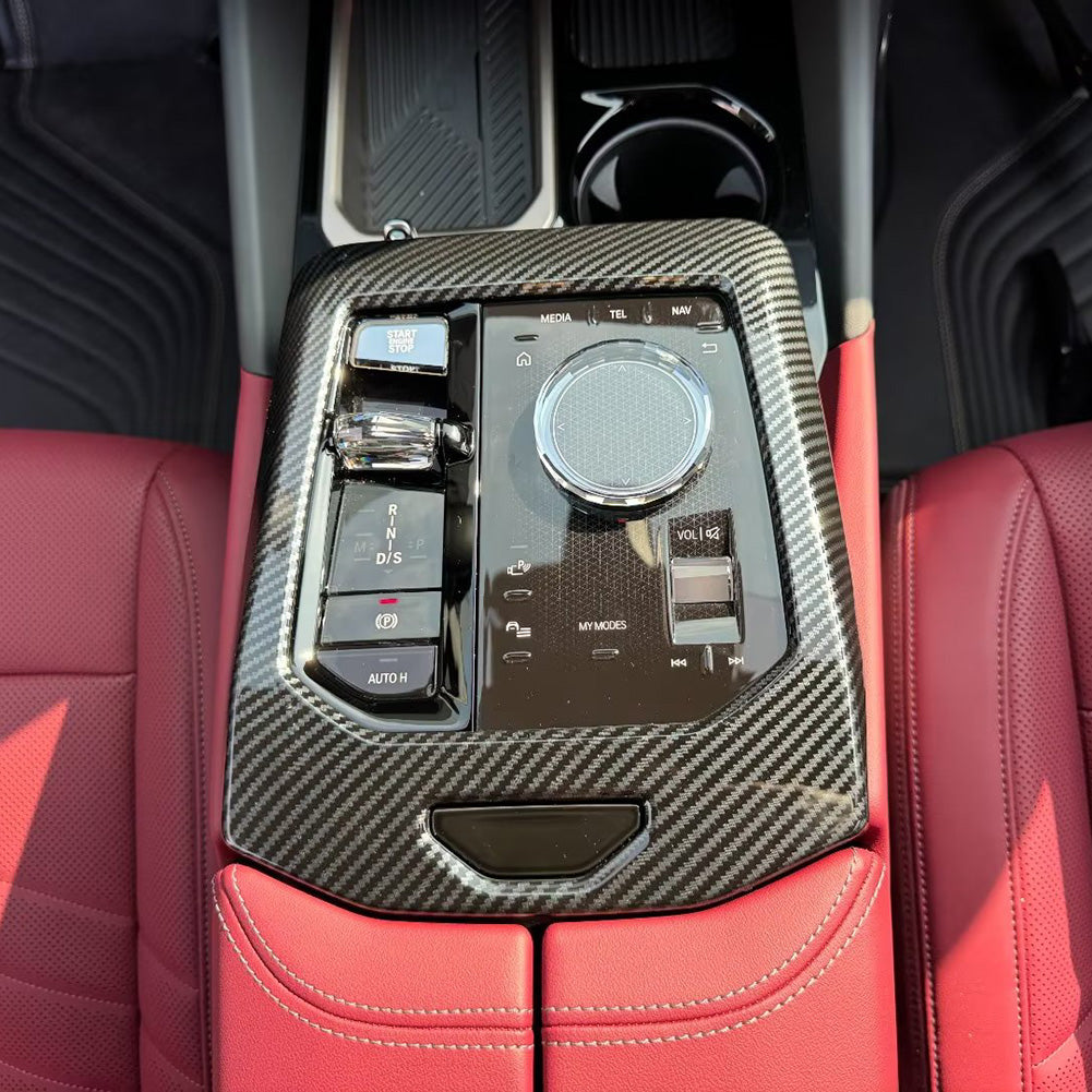 Fit for BMW 5 Series Sedan (G60) 530i 540i 2024 2025 Front Center Console Dashboard Panel Trim Carbon Fiber Pattern