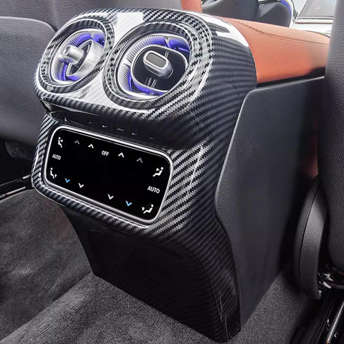 Fit for Mercedes-Benz New GLC GLC300 X254 2023 2024 2025 2026 Interior Rear Seat Air Condition Vent Outlet Cover Trim Carbon Fiber Pattern