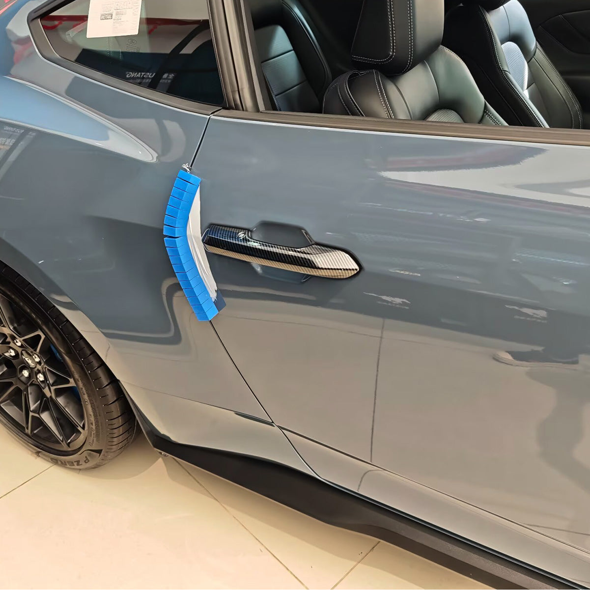 Fit for Ford New Mustang 2024 2025 Door Handle Cover Trims ABS Carbon Fiber Pattern