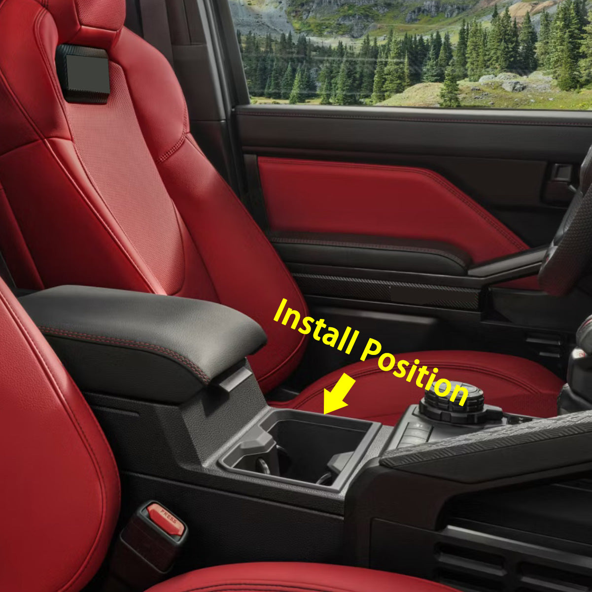 Fit for Toyota New Tacoma 2024 2025 Interior Console Front Cup Holder Cover Trim