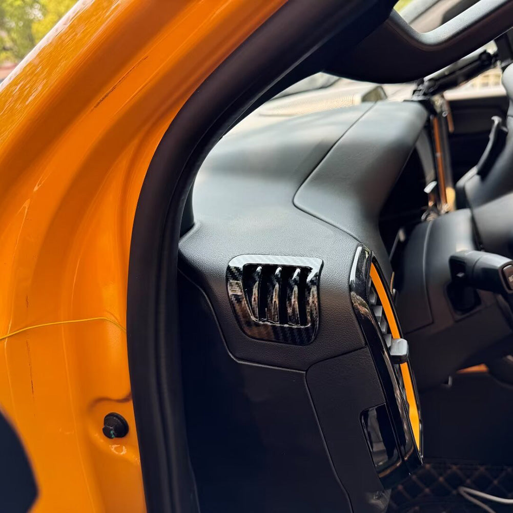 Fit for Ford Ranger 2024 2025 Interior Front Upper Air Condition Vent Outlet Cover Trims Carbon Fiber Pattern