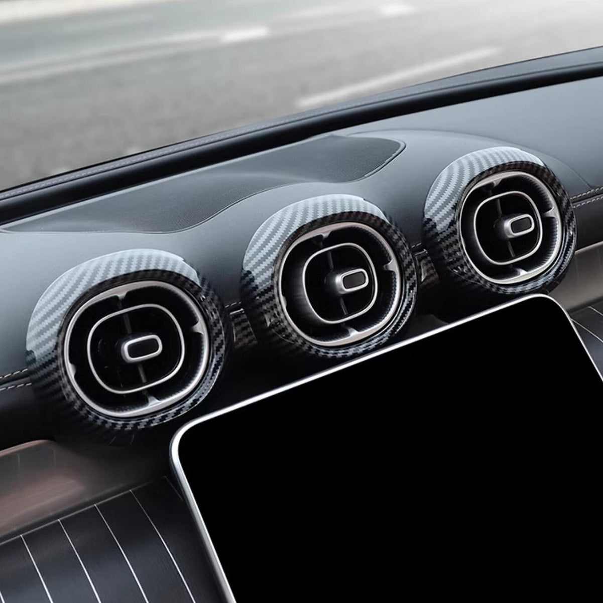 Fit for Mercedes-Benz New GLC GLC300 X254 2023 2024 2025 2026 Interior Front Air Condition Vent Outlet Cover Trims Carbon Fiber Pattern (Front Center)
