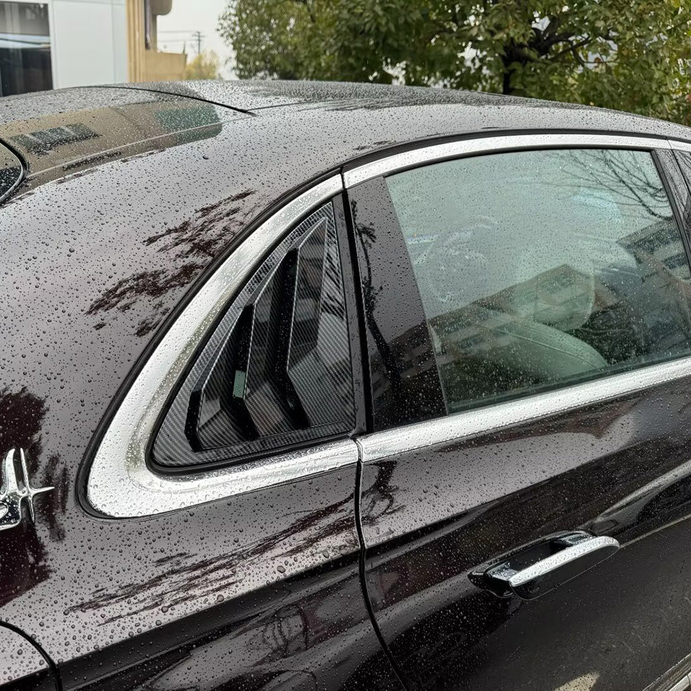 Fit for Mercedes-Benz E-Class W214 E200 E300 E450 2023 2024 2025 Rear Triangle Blind Window Dachspoiler Cover Trim Carbon Fiber Pattern