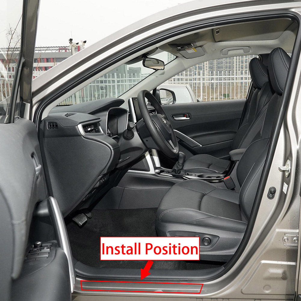 Fit for Toyota Corolla Cross 2022 2023 2024 Door Sill Scuff Plate Guard Cover Trim Sport Style Stainless Steel