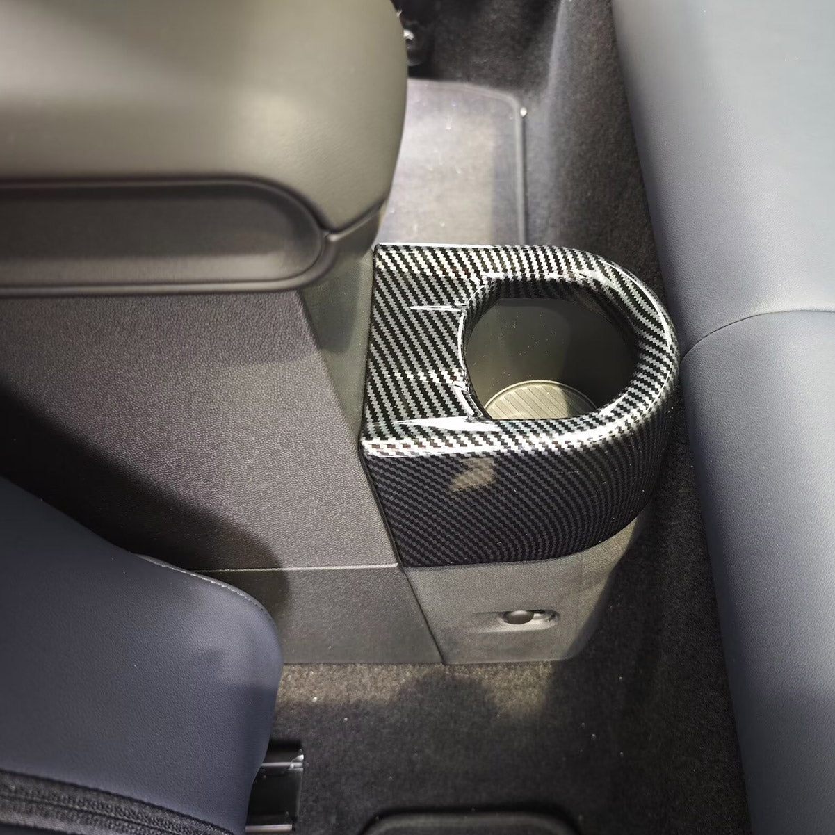 Fit for 2025 2026 New Mini Cooper/Mini Cooper S Interior Rear Seat Cup Holder Cover Trim Carbon Fiber Pattern