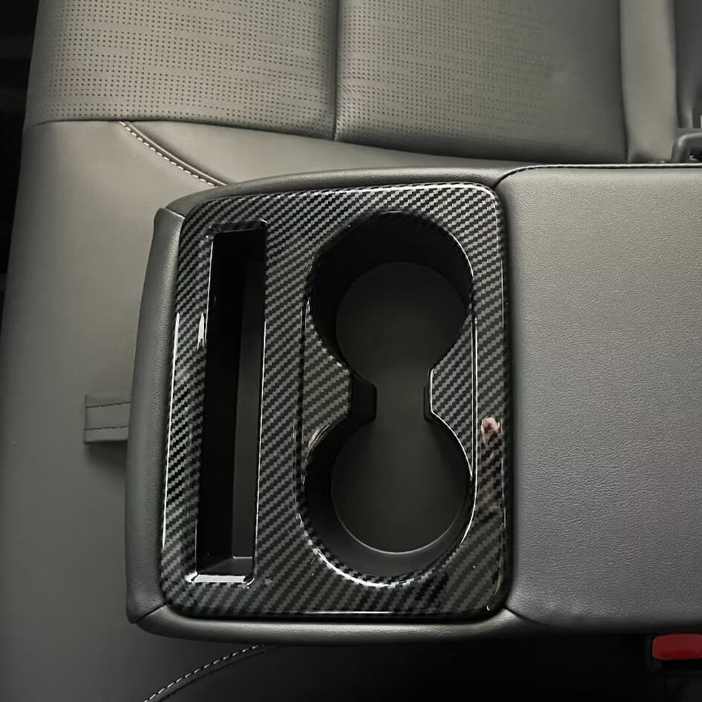 Fit for Toyota New Camry 2024 2025 2026 Interior Rear Seat Cup Holder Cover Trim Carbon Fiber Pattern