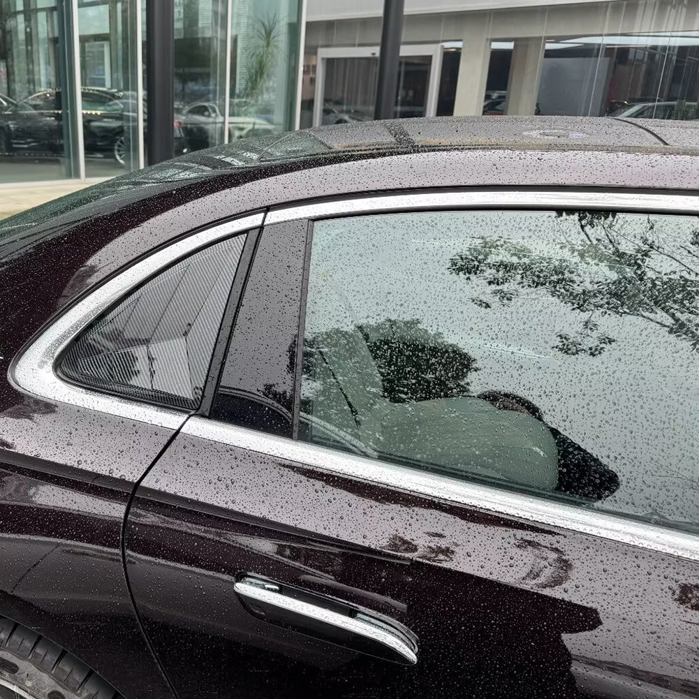 Fit for Mercedes-Benz E-Class W214 E200 E300 E450 2023 2024 2025 Rear Triangle Blind Window Dachspoiler Cover Trim Carbon Fiber Pattern