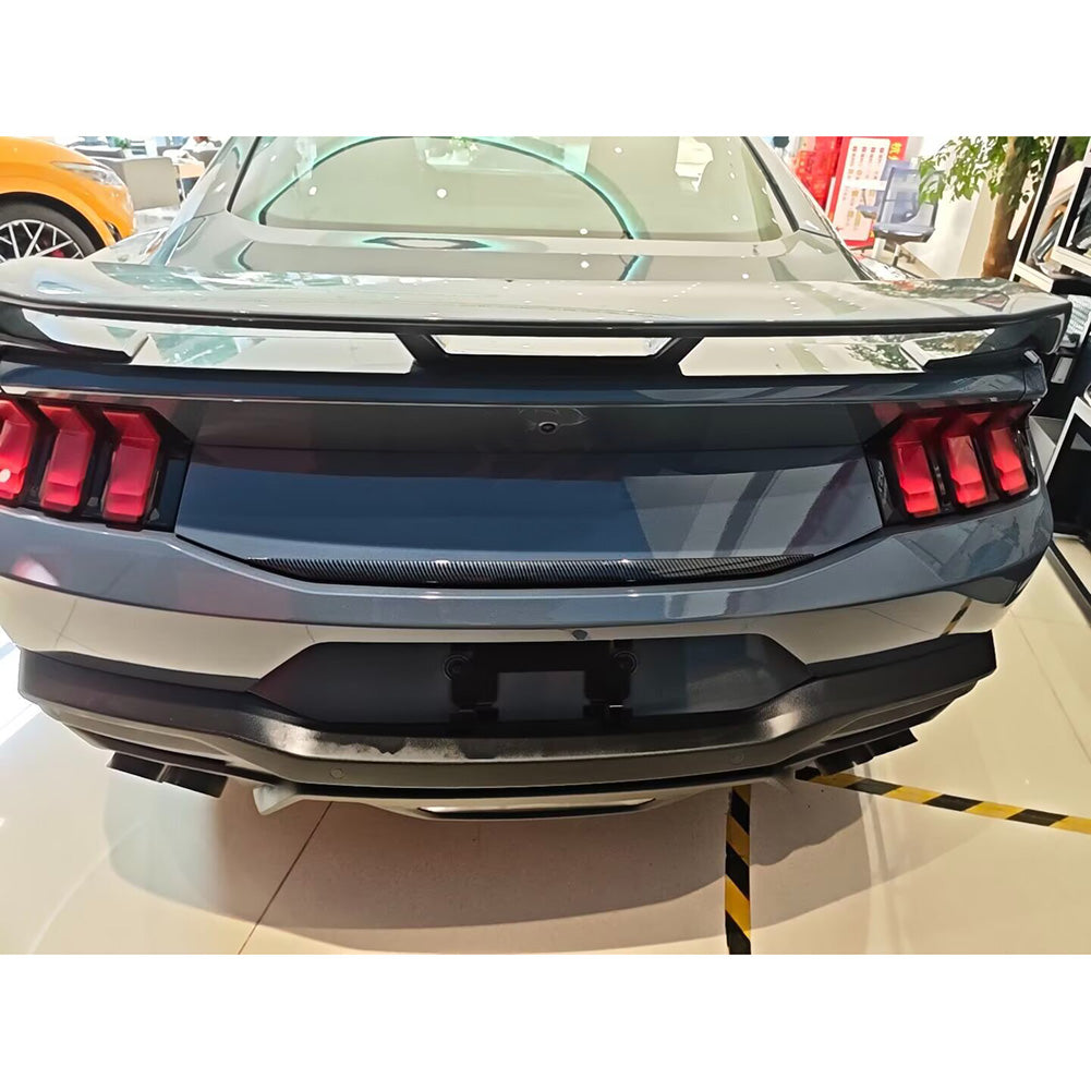 Fit for Ford New Mustang 2024 2025 2026 Rear Trunk Tailgate Cover Trim ABS Carbon Fiber Pattren